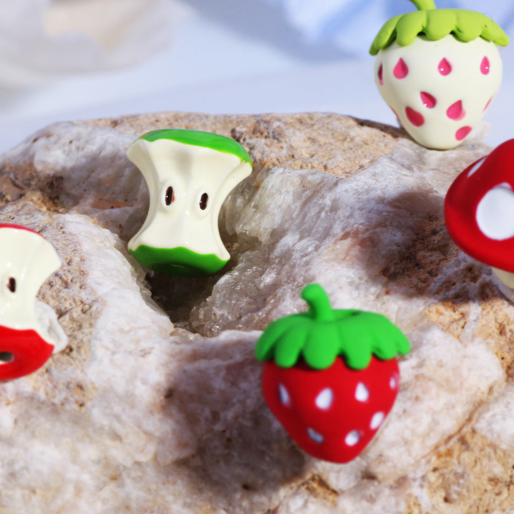 3D Fruit Enamel Metal Beads 15mm Hand Painted 10pcs 4