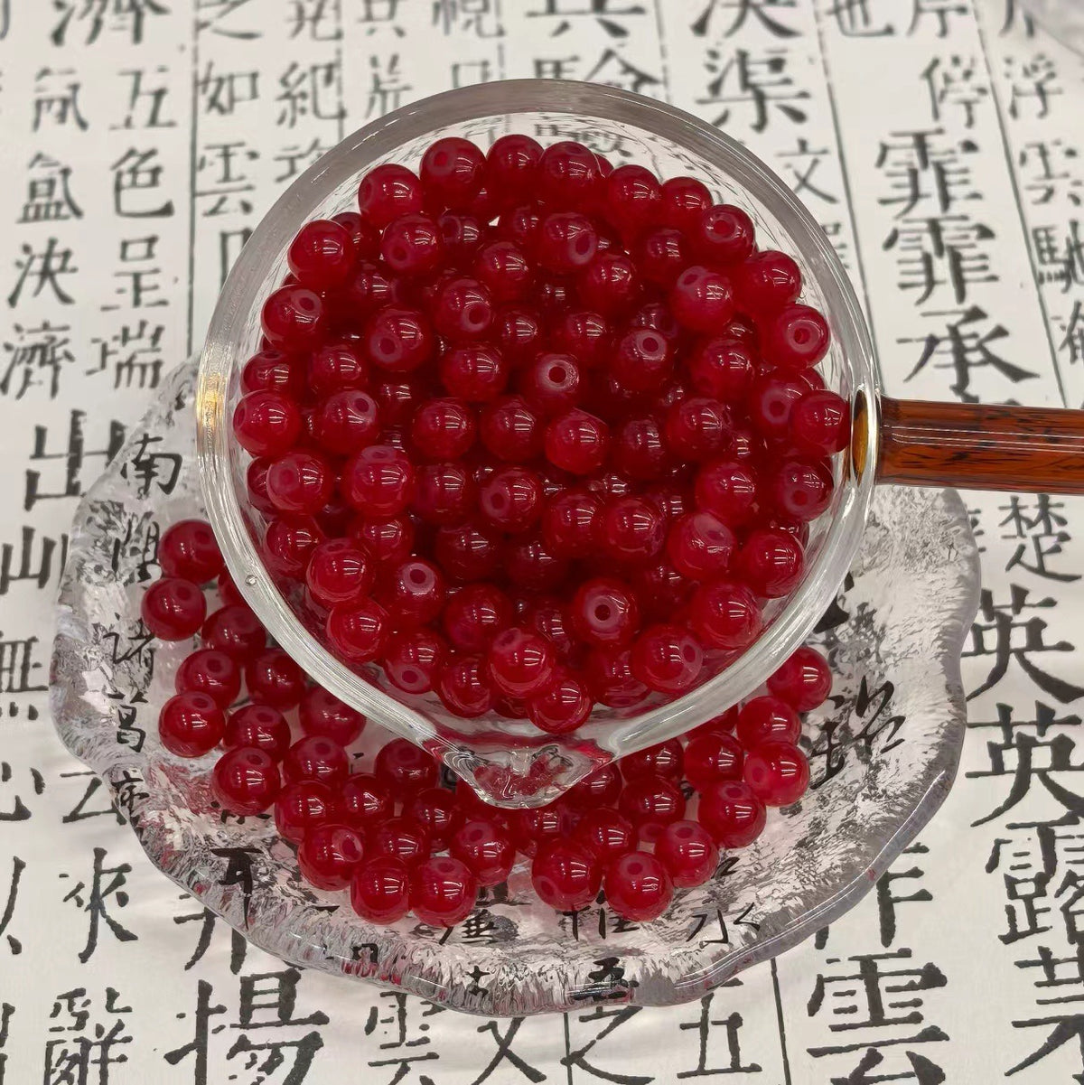 Transparent Round Glass Beads 8mm Vibrant Colors 50pcs 2