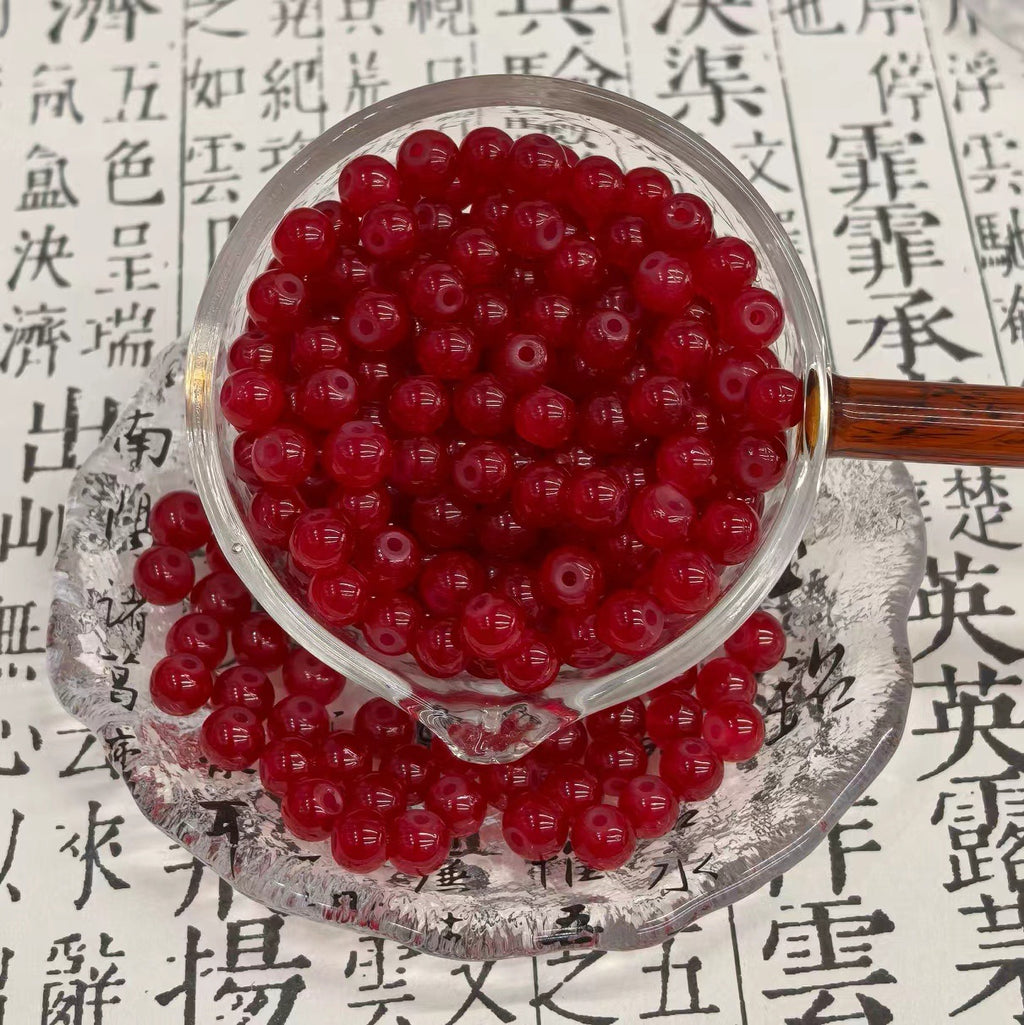 Transparent Round Glass Beads 8mm Vibrant Colors 50pcs 2