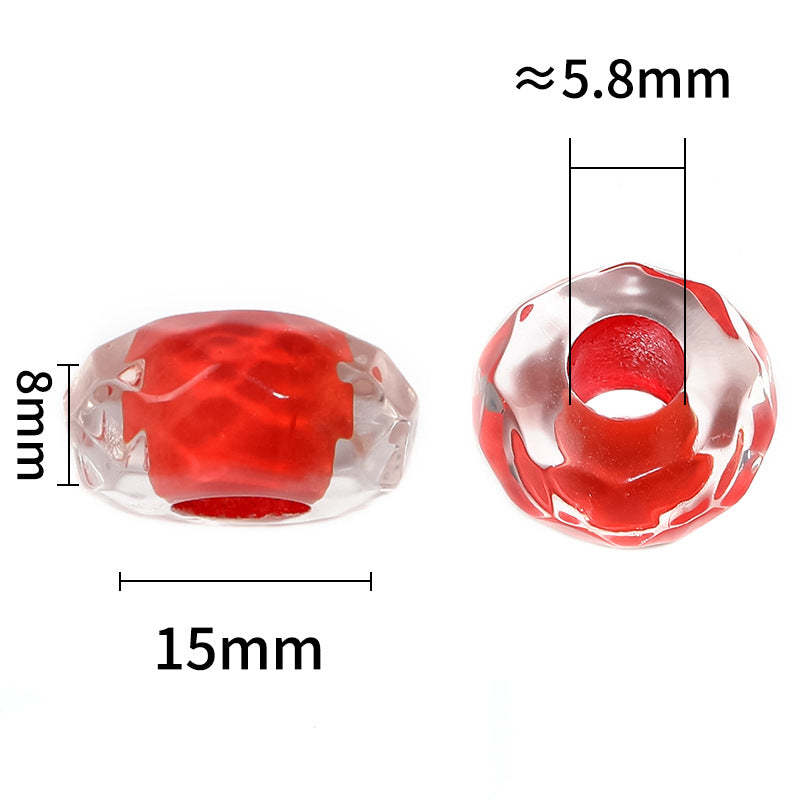 Acrylic Round Spacer Beads 15mm Transparent Plating Dyed Core 100pcs 3