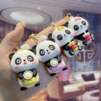 Cartoon Panda Keychain Cute PVC Material Playful Charm