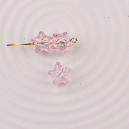 Frosted Small Star Acrylic Beads 11mm Transparent Jelly Color 50pcs 9