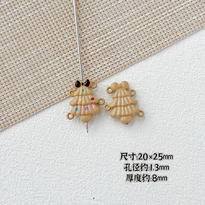 Baking Painted Christmas Tree and Bells Metal Beads 20pcs Festive Colors 37