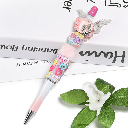 Embellished Bubblegum Beads 18mm Tiny Heart Pearl Finish Pastel 10pcs 2