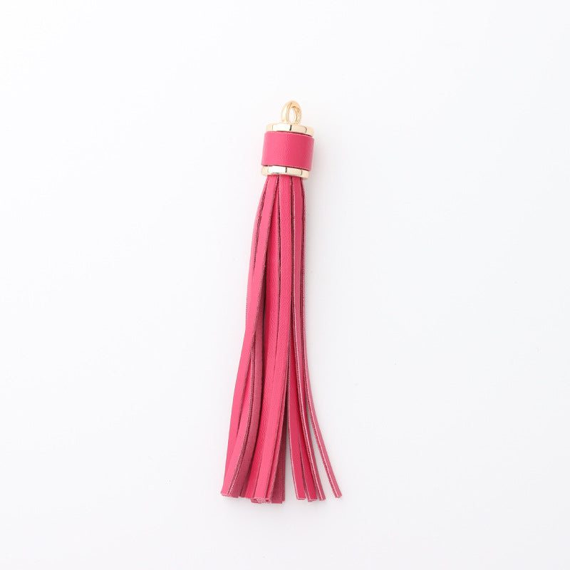 PU Leather Tassel Keychain with Gold Electroplated Hardware 13
