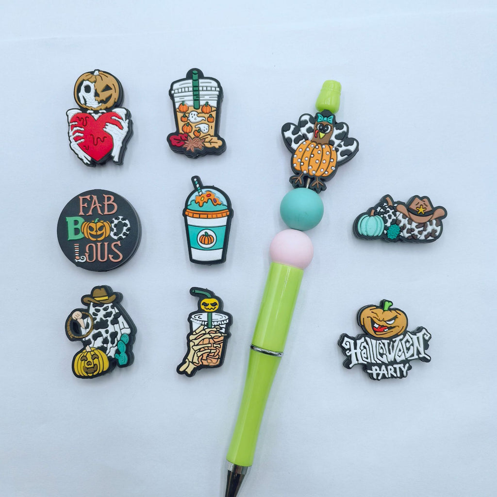 Silicone Focal Beads Halloween Pumpkin Series 20pcs