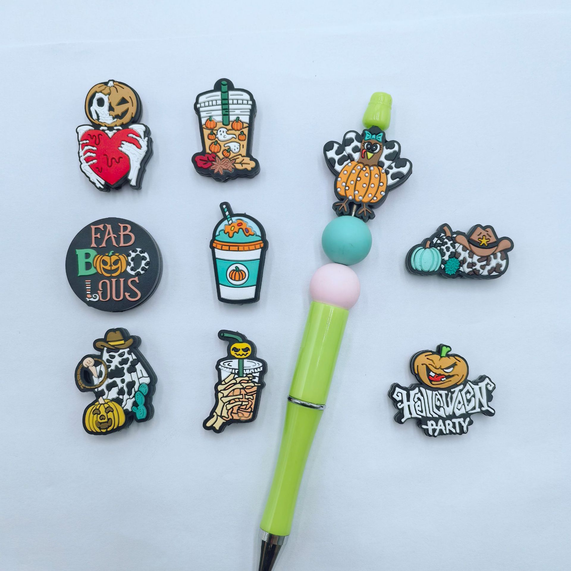 Silicone Focal Beads Halloween Pumpkin Series 20pcs