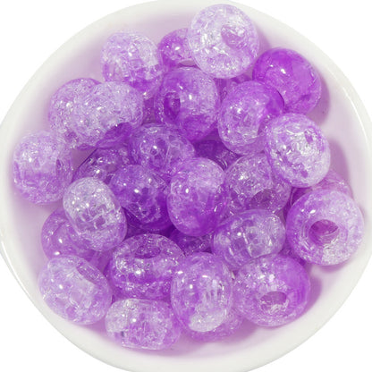 Acrylic Dual Color Crackle Spacer Beads 14mm 50pcs 8
