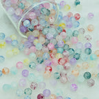 Frosted Round Glass Beads 6mm Colorful Speckled Matte Finish 50pcs 6