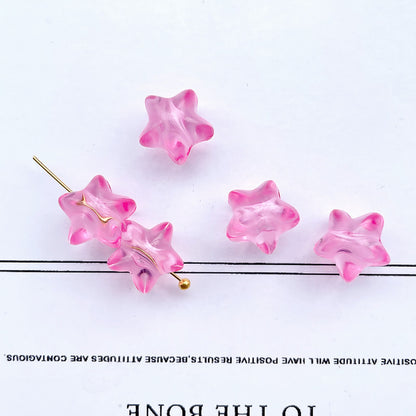 Transparent Star Acrylic Beads 11mm Chunky Pastel Mixed Colors 60pcs 6