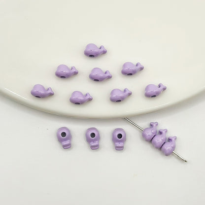 Whale Metal Beads 8mm Baking Painted Colorful 50pcs 17