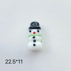 Hand Painted 3D Christmas Lampwork Glass Beads Snowman Santa Motifs 1pc 2