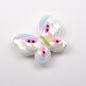 Colorful Plating Butterfly Acrylic Beads 29mm Mixed Smooth Faceted 10pcs 10