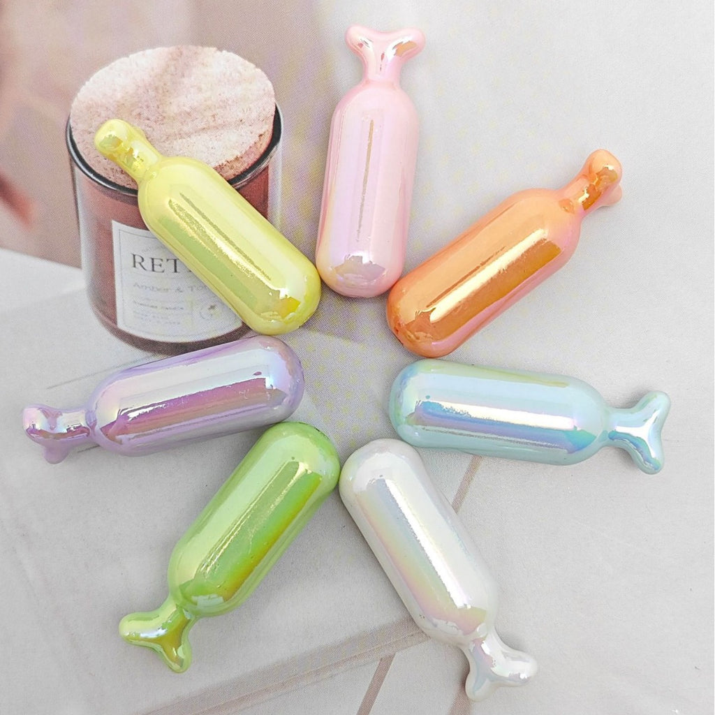 UV Plating Wishing Bottle Acrylic Beads 40*13mm Glossy Pastel 50pcs 4