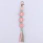 Handmade Woven Flower Keychain Cotton Polyester Gold Clasp 7