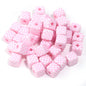 Colored Checkerboard Rounded Acrylic Square Beads 13mm 10pcs 11