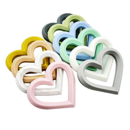 Heart 80mm Silicone Beads Solid Colors Matte Finish 3pcs