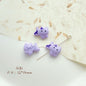 Cat Strawberry Moon Metal Beads Purple Tone Baking Painted 10pcs 18