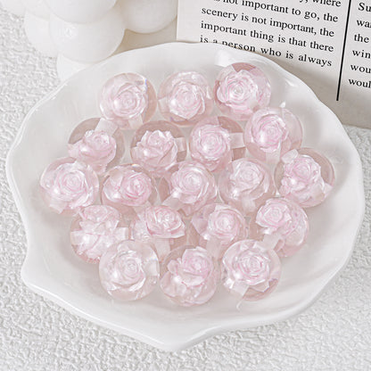 Blooming Flower Resin Beads 16mm Round Colorful 20pcs 12