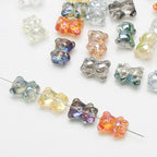 Electroplated Bear Glass Beads 12mm 14mm Mixed Metallic Colors 20pcs 3