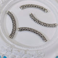 Tube Metal Beads 35mm Ancient Coins Pattern Curved 30pcs 4