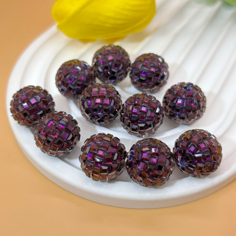 Rhinestone Round Clay Beads 16mm Bright Disco Ball 20pcs 10