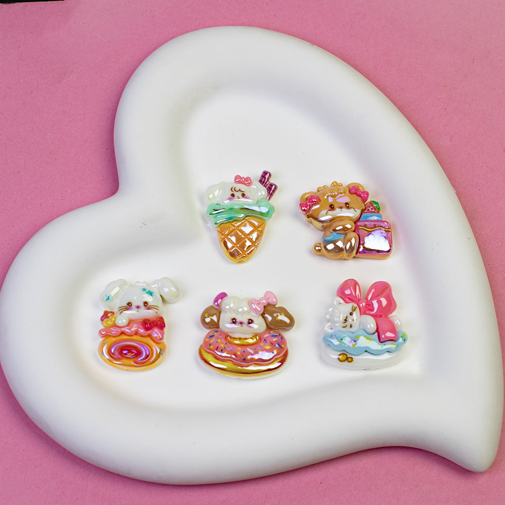 Dessert Cat Series Resin Beads Whimsical Mixed Shapes 20pcs 11