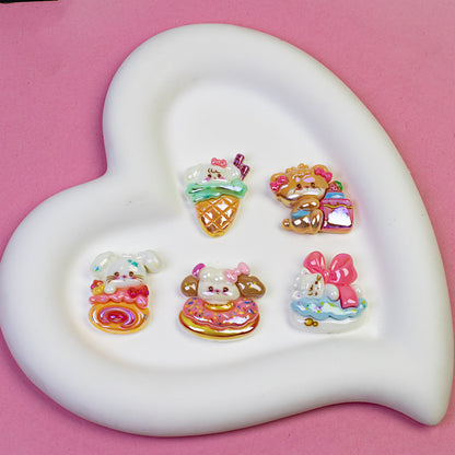 Dessert Cat Series Resin Beads Whimsical Mixed Shapes 20pcs 11
