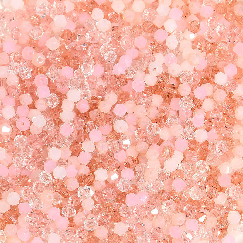 Seed Glass Beads 4mm Colored Transparent Faceted 200pcs 8