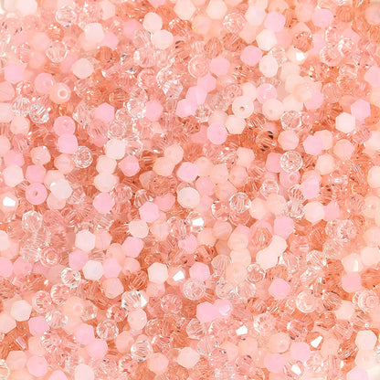 Seed Glass Beads 4mm Colored Transparent Faceted 200pcs 8
