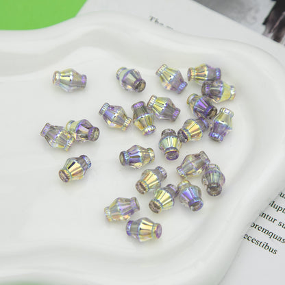 Plated Rhombus Acrylic Beads 13mm Transparent Iridescent 20pcs 13