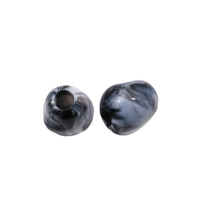 Imitation Jade Acrylic Beads 15mm Large Hole Ink Color 50pcs 5