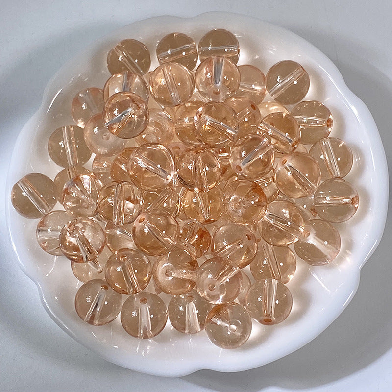 Transparent Glass Beads 10mm Soft Pastel Glossy Finish 100pcs 16
