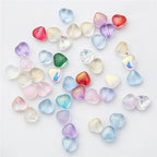 Heart Shape Glass Beads 8mm Frosted Iridescent Pastel 20pcs 4