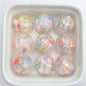 Snowflake Resin Beads 16mm Clear Sequin Filled Round 50pcs 9