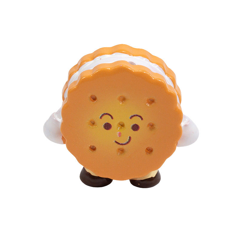 Painted Personified Cookies Acrylic Beads Assorted Designs 10pcs 9
