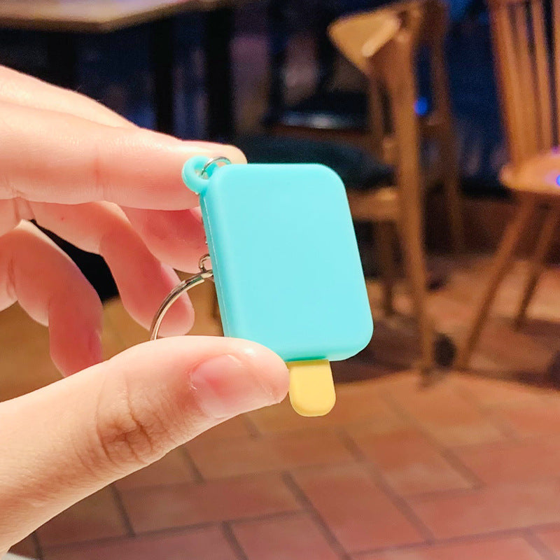 Silicone Mini Fruit Ice Cream Keychain Pastel Colors Cute Design 4