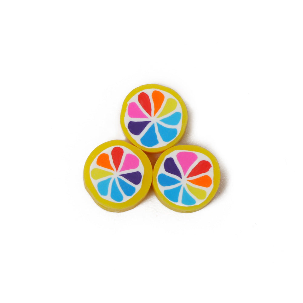 Flat Clay Beads 9mm Colorful Orange Slice Polymer 100pcs 5