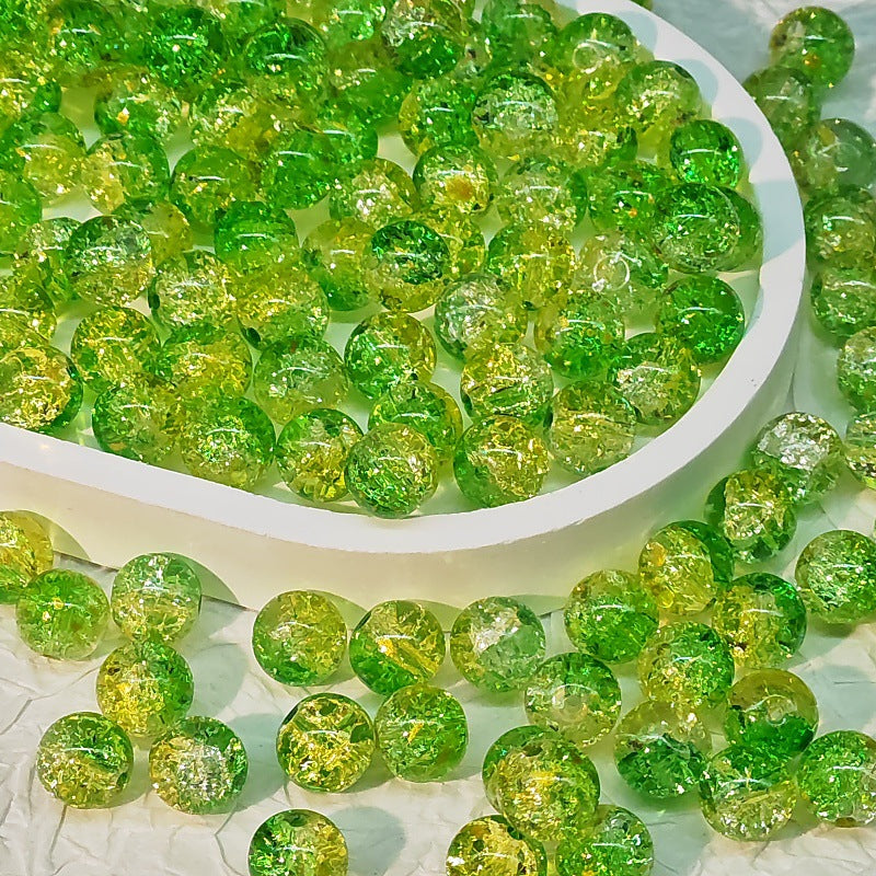 Crackle Round Glass Beads 10mm Bright Multicolor 50pcs 18