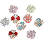 Two-Color Four-Leaf Clover Rhinestone Beads 16mm Acrylic Pave 50pcs 5