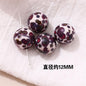 Japanese Vintage Showa Printed Resin Beads 10/12mm Glossy Floral 15pcs 25