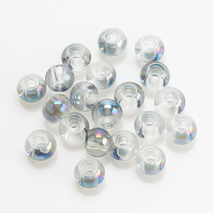 Electroplated Glass Beads 8 10mm Large Hole Rainbow Finish 50pcs 7