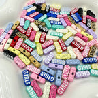 Girl Character Plate Metal Beads 12mm Baking Painted 20pcs 3