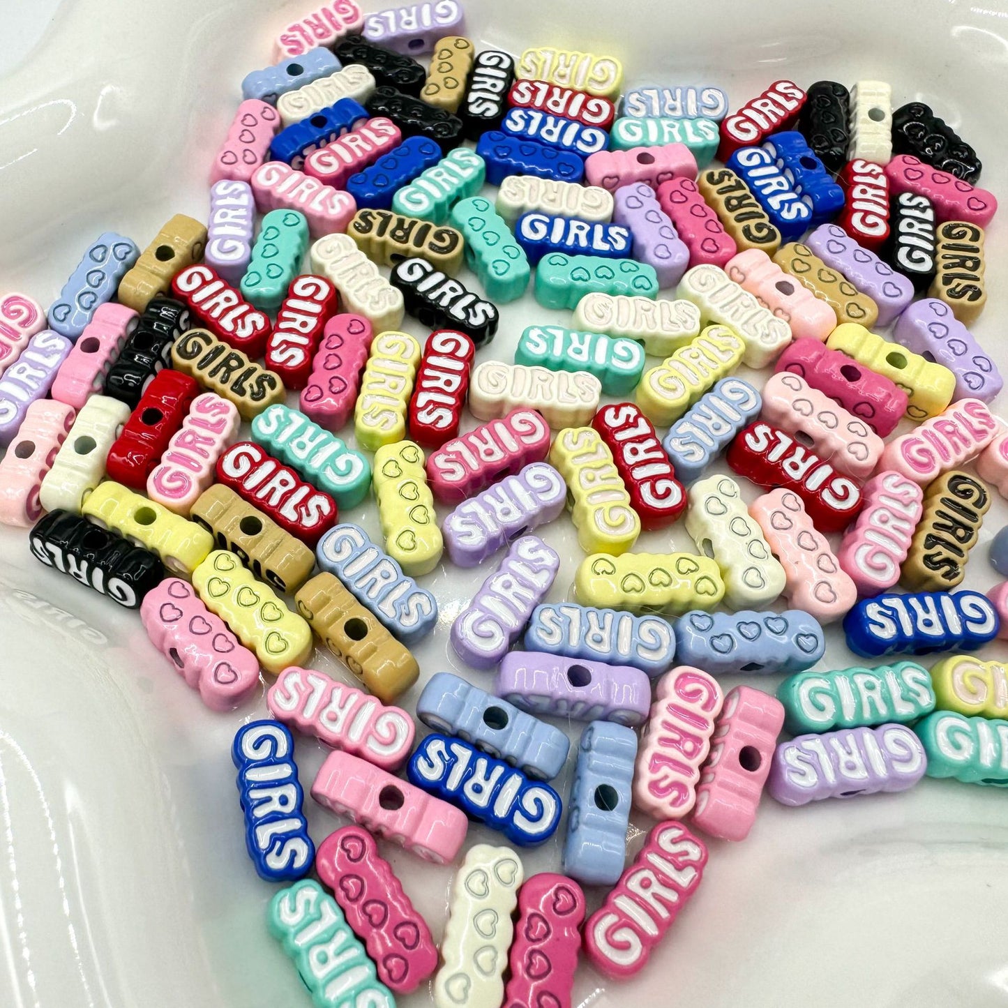 Girl Character Plate Metal Beads 12mm Baking Painted 20pcs 3