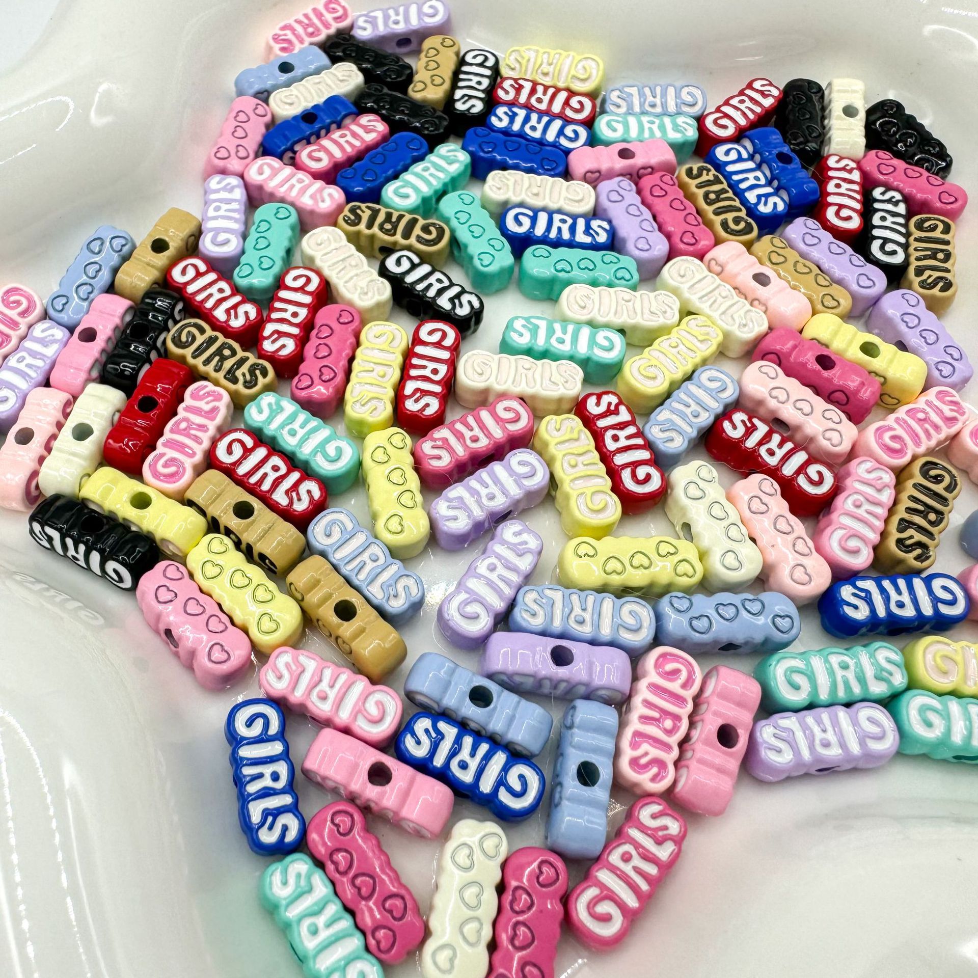 Girl Character Plate Metal Beads 12mm Baking Painted 20pcs 3