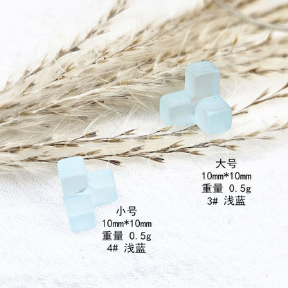 Matte Square Acrylic Beads 10-12mm Tetris Shape Mixed Colors 50pcs 6