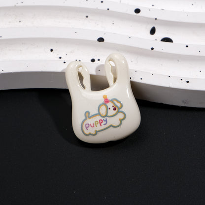 Painted Handbag Acrylic Beads 25mm Cartoon Pattern Bright Colors 10pcs 11