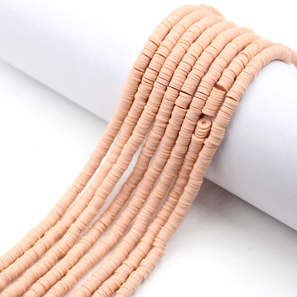 Flat Clay Beads 6mm Solid Color Polymer Spacer Beads 10strands 22