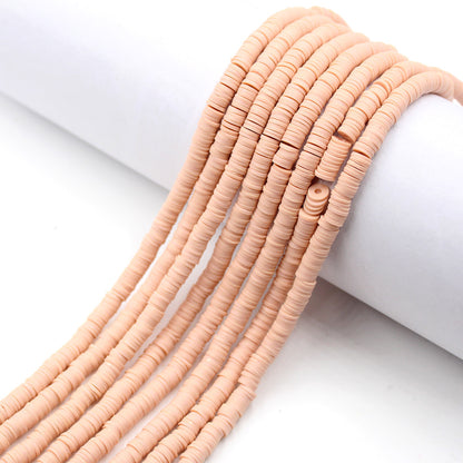 Flat Clay Beads 6mm Solid Color Polymer Spacer Beads 10strands 22