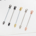 Beadable Metal Bullet Stud Rod Double Head Screw Industrial Style